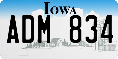 IA license plate ADM834
