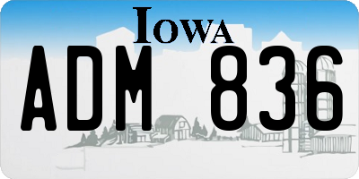 IA license plate ADM836