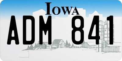 IA license plate ADM841