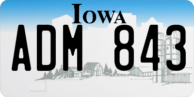 IA license plate ADM843