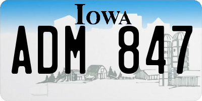 IA license plate ADM847