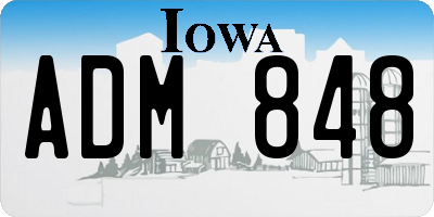 IA license plate ADM848