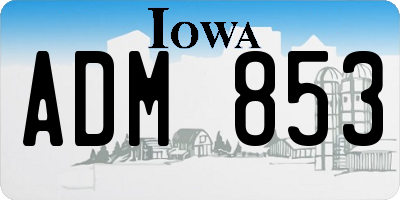 IA license plate ADM853