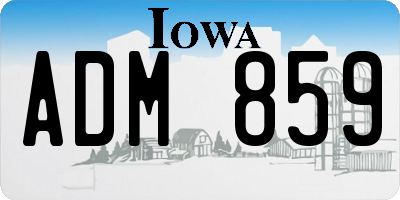 IA license plate ADM859