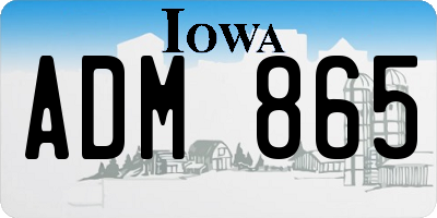 IA license plate ADM865