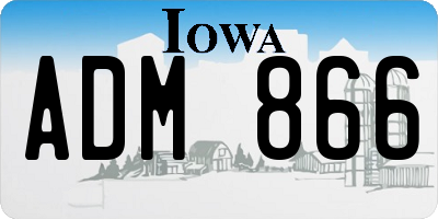 IA license plate ADM866