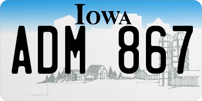IA license plate ADM867