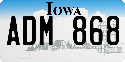 IA license plate ADM868