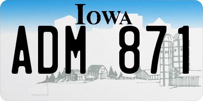 IA license plate ADM871