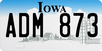 IA license plate ADM873