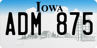 IA license plate ADM875