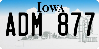 IA license plate ADM877