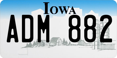 IA license plate ADM882