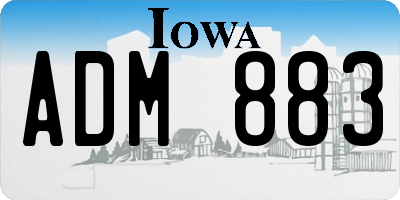 IA license plate ADM883