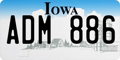 IA license plate ADM886