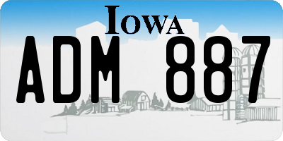 IA license plate ADM887