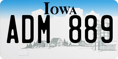 IA license plate ADM889