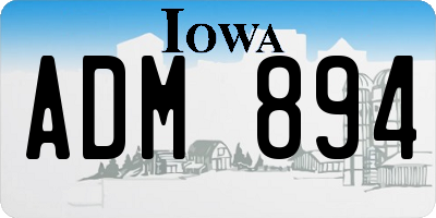 IA license plate ADM894