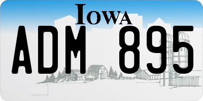 IA license plate ADM895