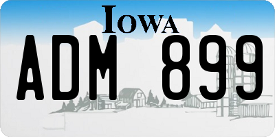 IA license plate ADM899