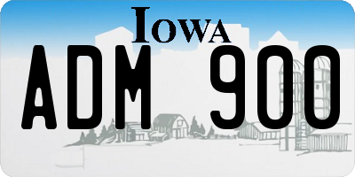 IA license plate ADM900