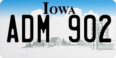 IA license plate ADM902