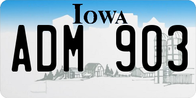 IA license plate ADM903