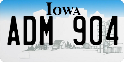 IA license plate ADM904