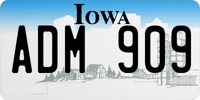 IA license plate ADM909
