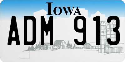 IA license plate ADM913