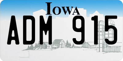 IA license plate ADM915