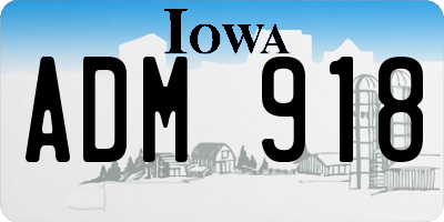 IA license plate ADM918