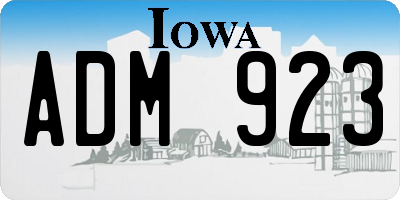 IA license plate ADM923