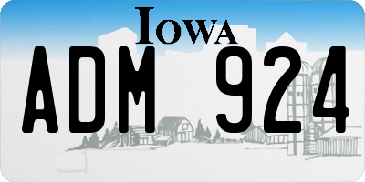 IA license plate ADM924