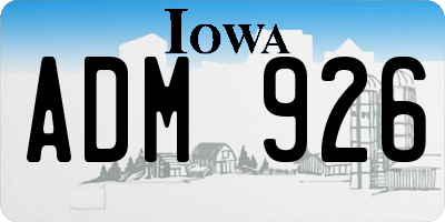 IA license plate ADM926