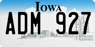 IA license plate ADM927