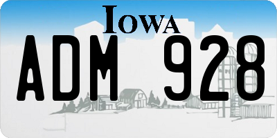 IA license plate ADM928