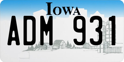 IA license plate ADM931
