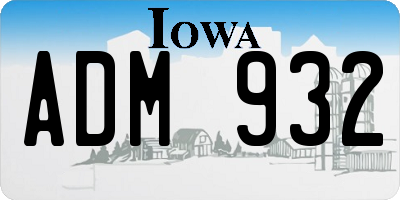IA license plate ADM932