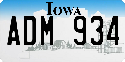 IA license plate ADM934