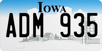 IA license plate ADM935