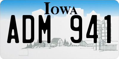 IA license plate ADM941