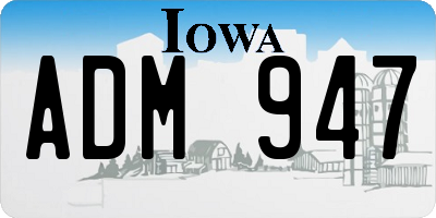 IA license plate ADM947