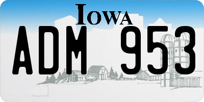 IA license plate ADM953