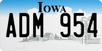 IA license plate ADM954