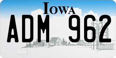 IA license plate ADM962