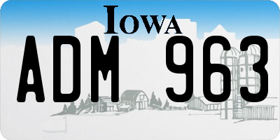 IA license plate ADM963