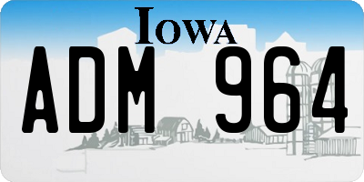 IA license plate ADM964