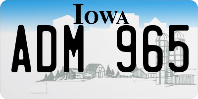 IA license plate ADM965