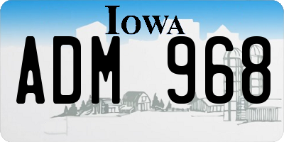 IA license plate ADM968